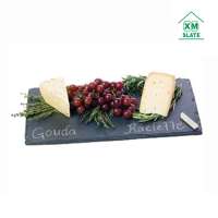 [factory direct] 35x20cm Natural Edge Rectangle Slate Plate slate tray slate cheese board Item CP-3520RD2A